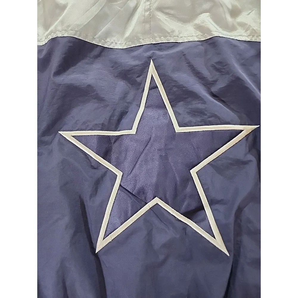 VTG Starter Pro Line Dallas Cowboys Jacket Puffy Mens LG Reflective Full Zip NFL